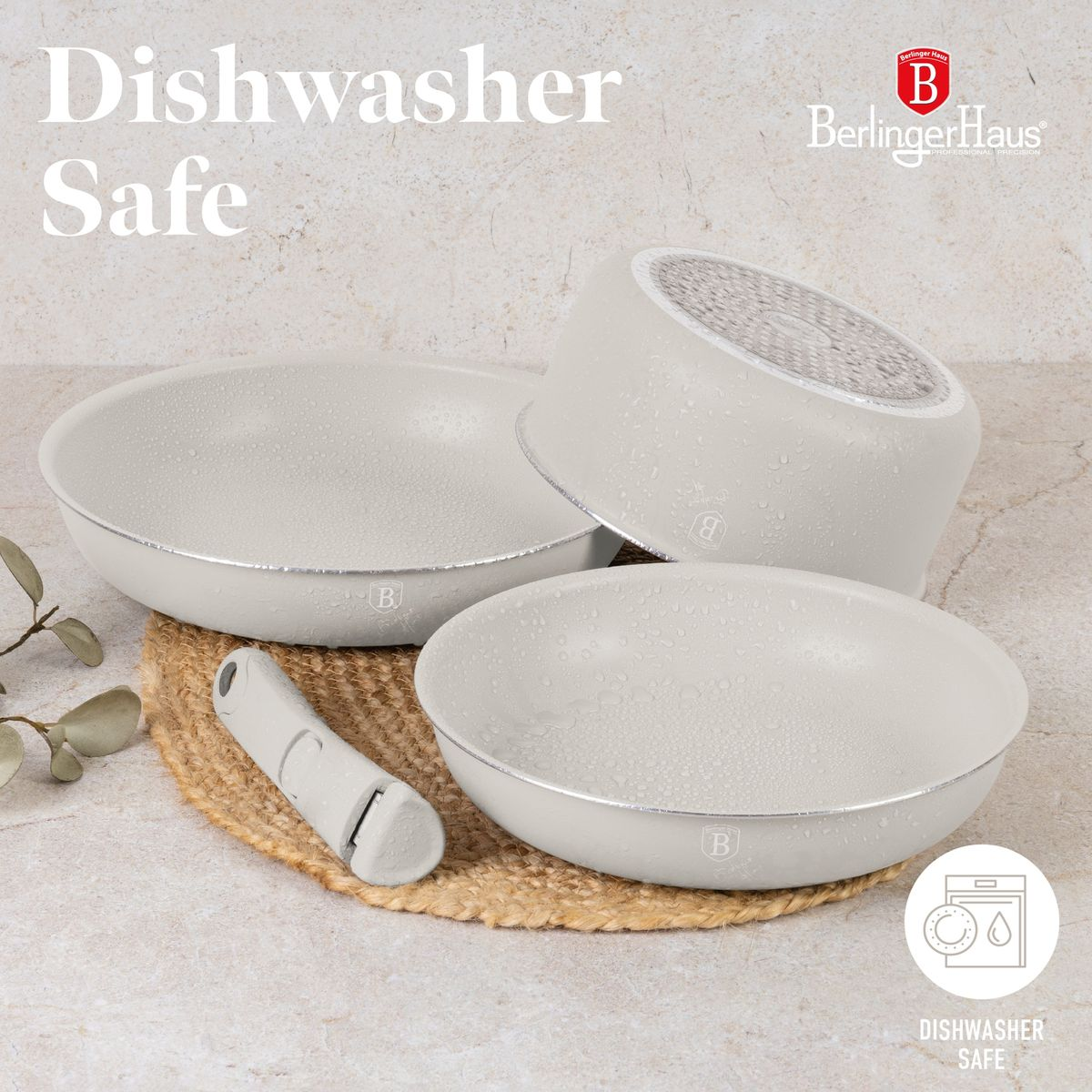 Berlinger Haus 10-Piece Titan Pro Non Stick Coating Oven Safe Cookware Set - Sahara