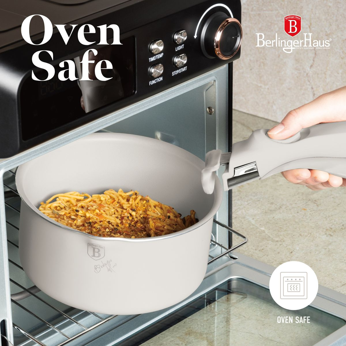 Berlinger Haus 10-Piece Titan Pro Non Stick Coating Oven Safe Cookware Set - Sahara