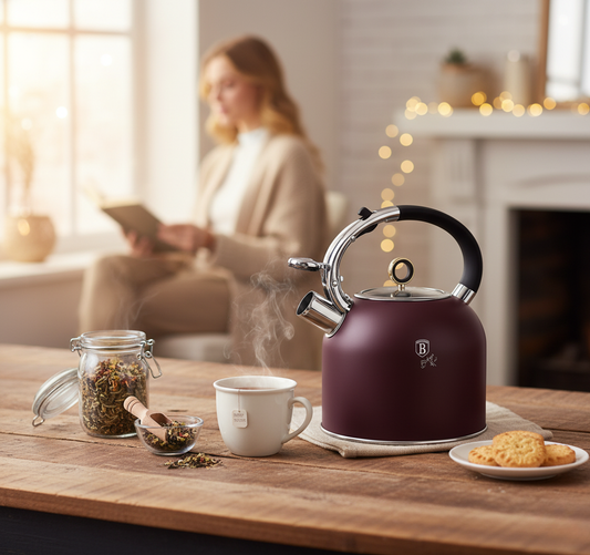 Berlinger Haus 3.0L Stainless Steel Whistling Kettle with Glass Lid – Leonardo