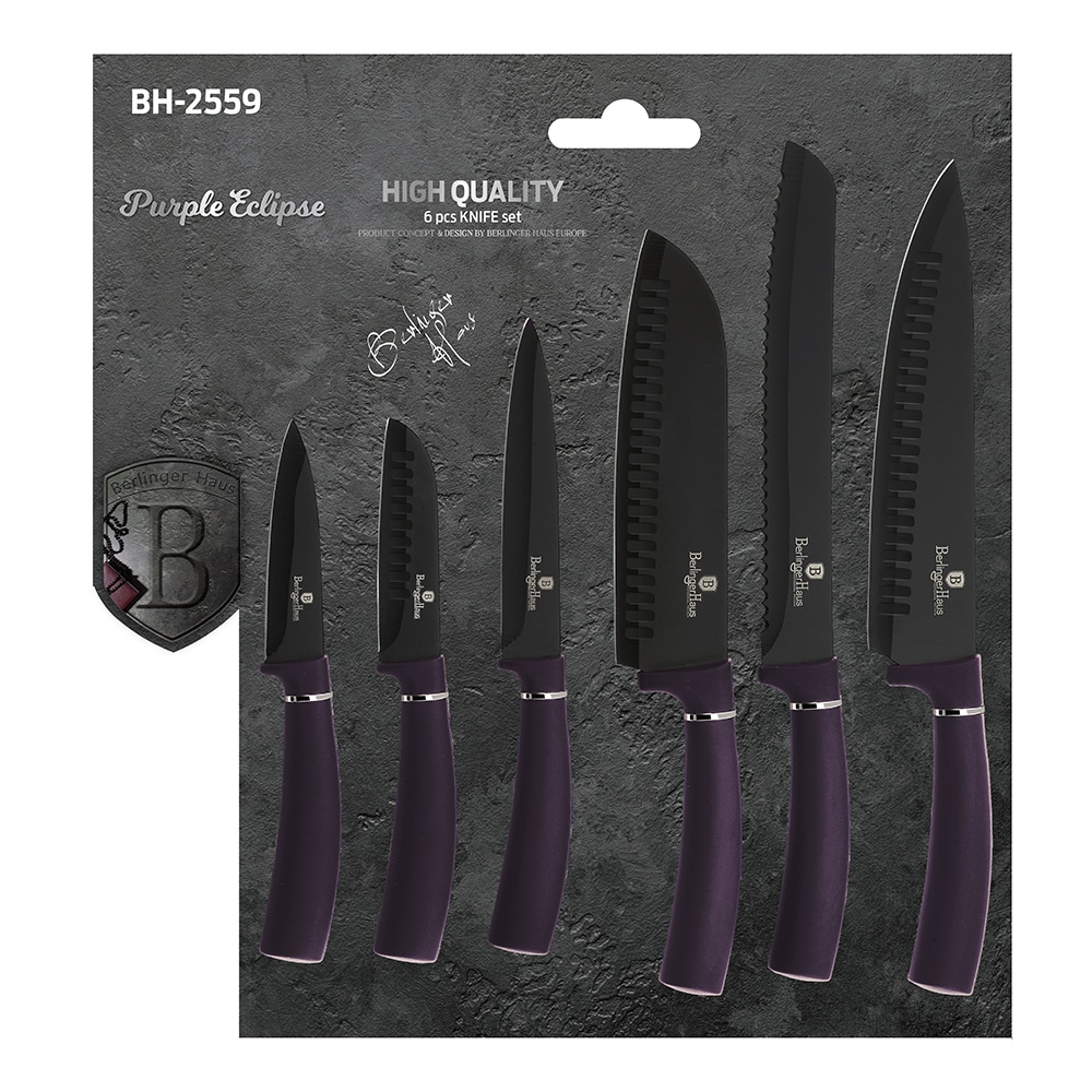 Berlinger Haus 6-Piece Titanium Coating Knife Set - Purple Eclipse