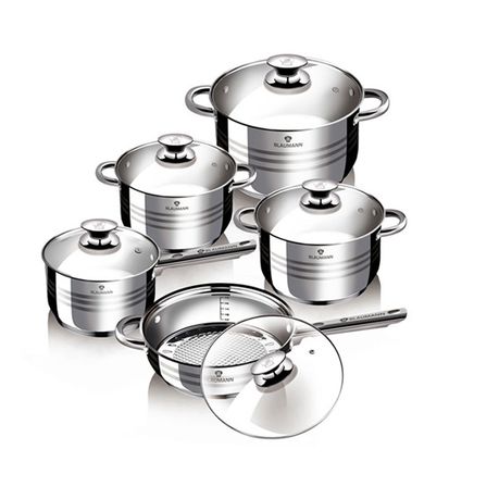 Blaumann 10-Piece Stainless Steel Induction Bottom Jumbo Cookware Set