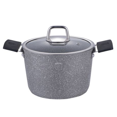 Berlinger Haus 20cm Marble Coating Stock Pot with Lid - Stone Touch Line