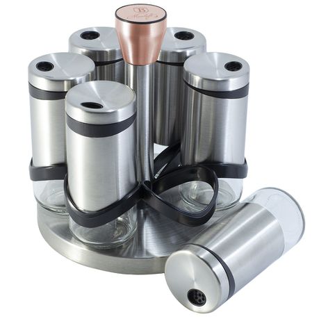 Berlinger Haus 7-Piece Stainless Steel Spice Shaker Set with Rack