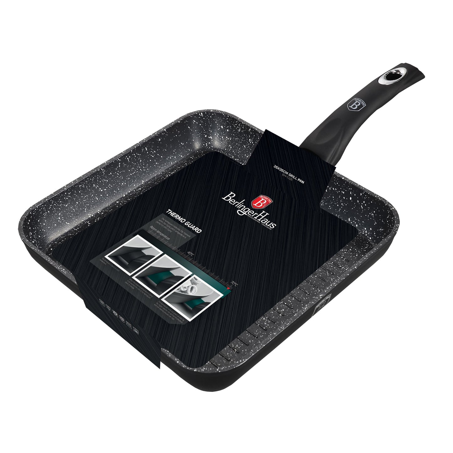 Berlinger Haus 26cm Marble Coating Change Flameguard Grill Pan