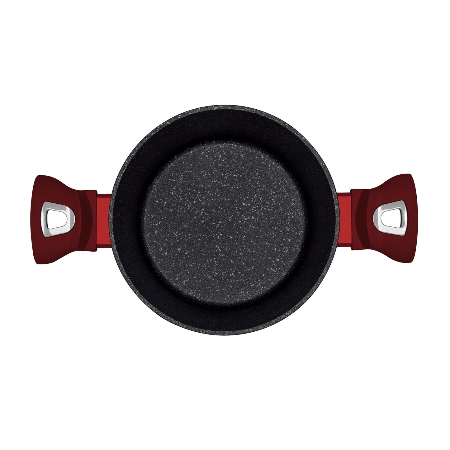 Berlinger Haus 20cm Marble Coating Non-Stick Casserole – Burgundy Metallic