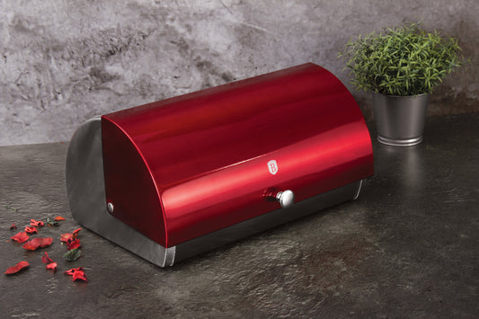 Berlinger Haus 38cm Premium Bread Box - Burgundy Metallic