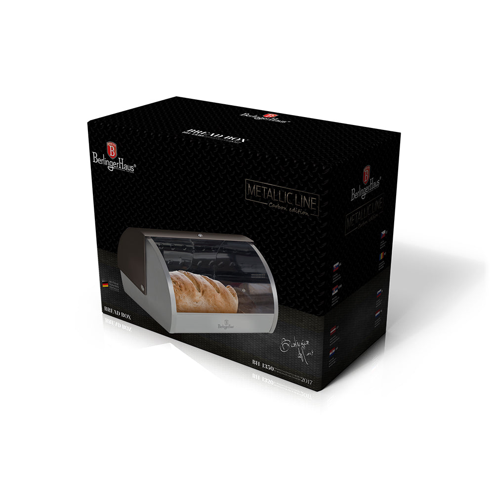 Berlinger Haus 38cm Premium Bread Box - Carbon Metallic