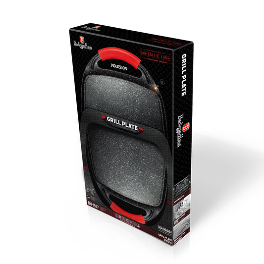 Berlinger Haus 36cm Non-Stick Marble Coating Grill Plate - Burgundy Metallic