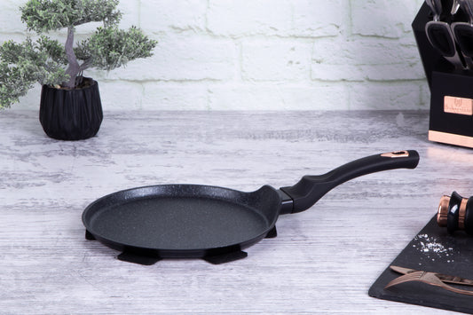 Berlinger Haus 25cm Marble Coating Non-Stick Pancake Pan – Black Rose Collection