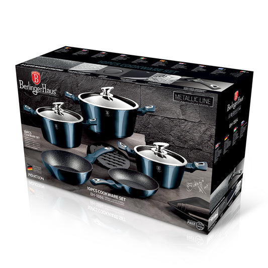 Berlinger Haus 10 Piece Marble Coating Cookware Set - Aquamarine Edition