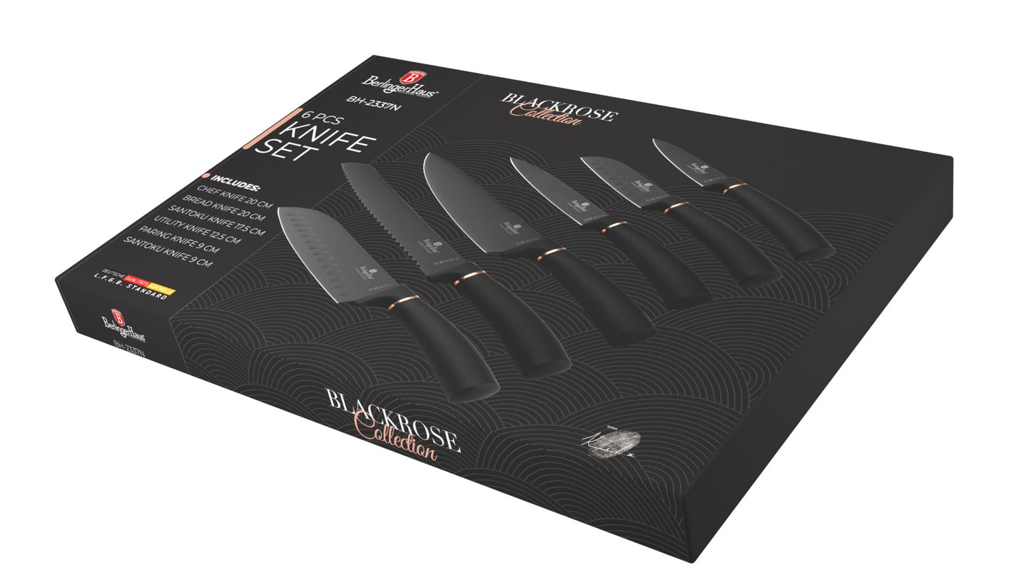 Berlinger Haus 6-Piece Knife Set - Black Rose