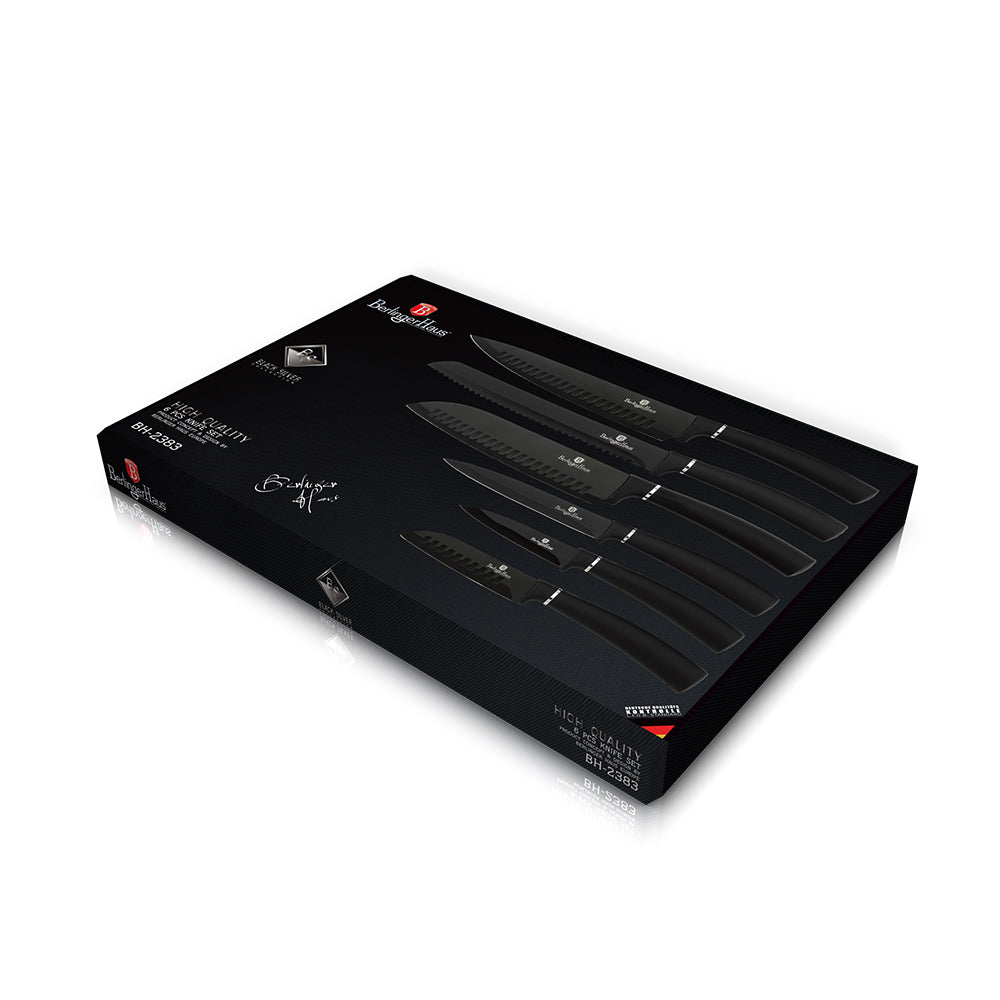 Berlinger Haus 6-Piece Stainless Steel Knife Set - Black Silver