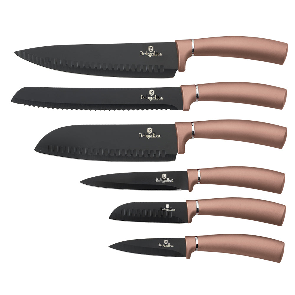 Berlinger Haus 6-Piece Stainless Steel Knife Set – Rose Gold