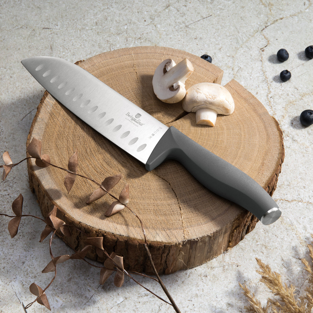 Berlinger Haus 6-Piece Stainless Steel Knife Set with Bamboo Stand – Anthracite