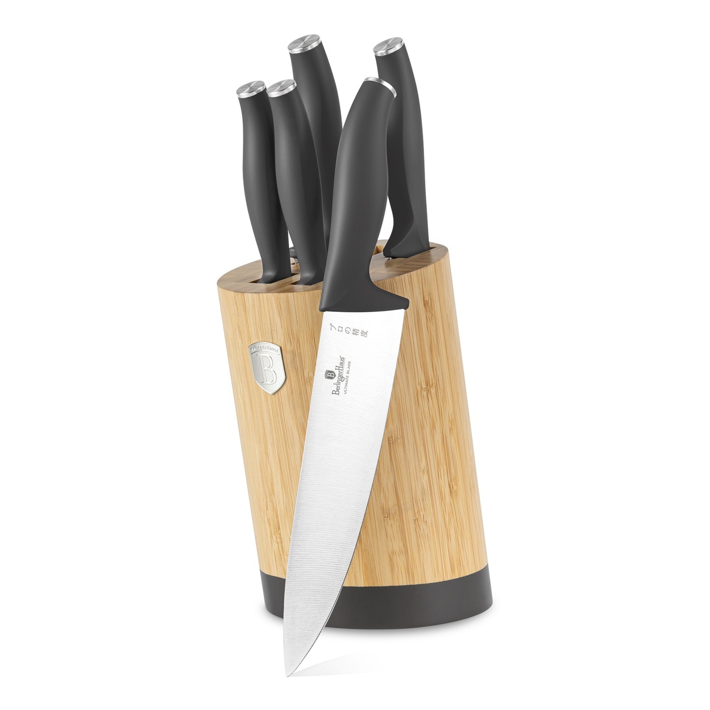 Berlinger Haus 6-Piece Knife Set with Bamboo Stand – Anthracite