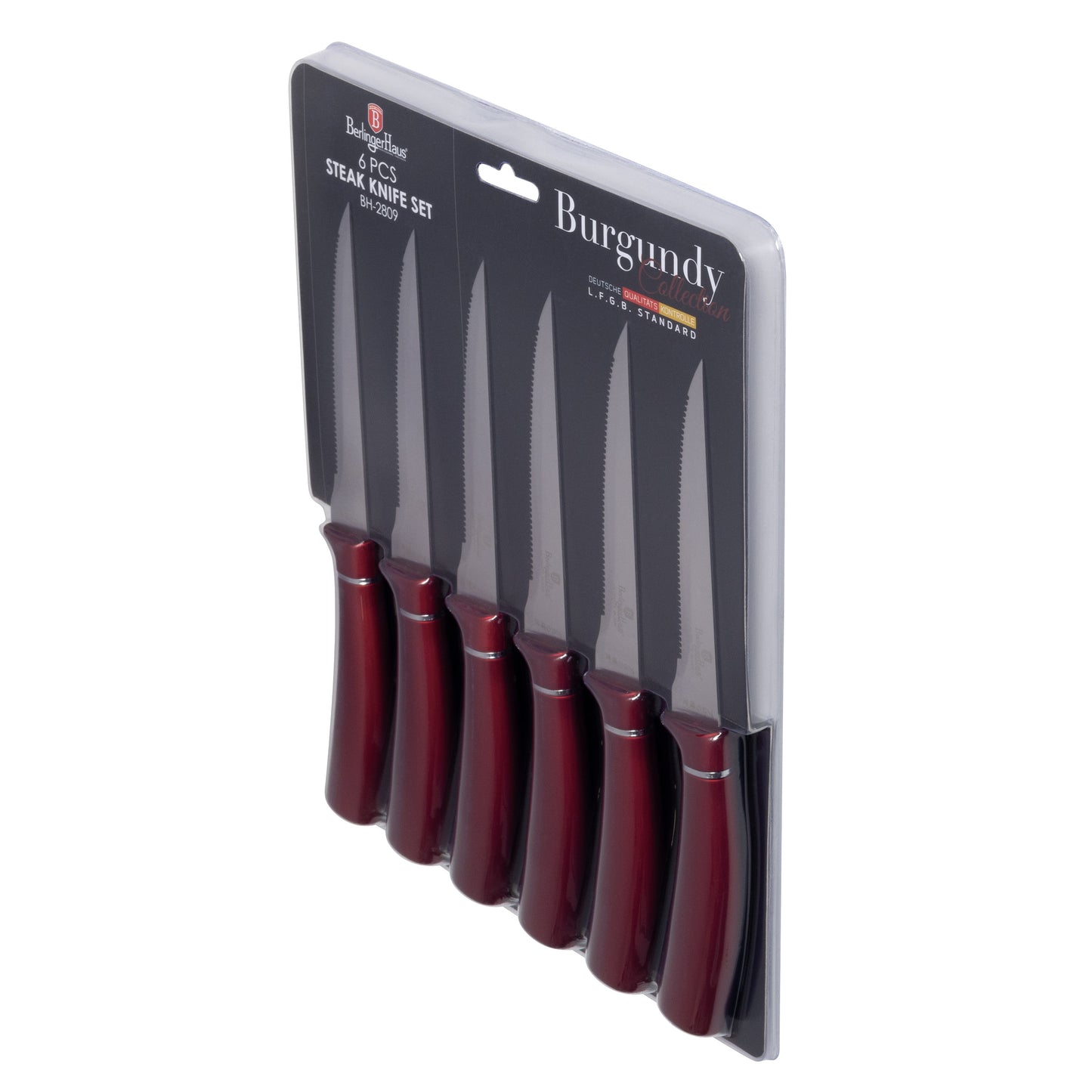 Berlinger Haus 6-Piece Steak Knife Set – Burgundy Metallic