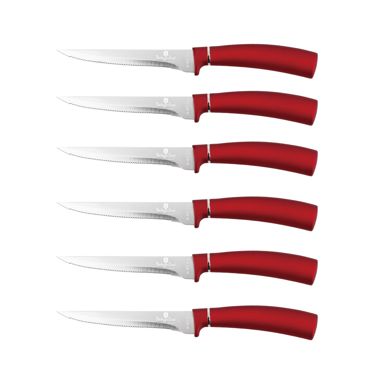 Berlinger Haus 6-Piece Steak Knife Set – Burgundy Metallic