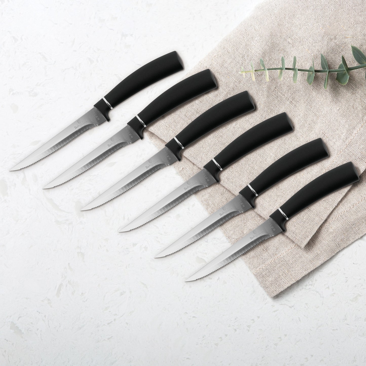 Berlinger Haus 6-Piece Steak Knife Set – Black Silver