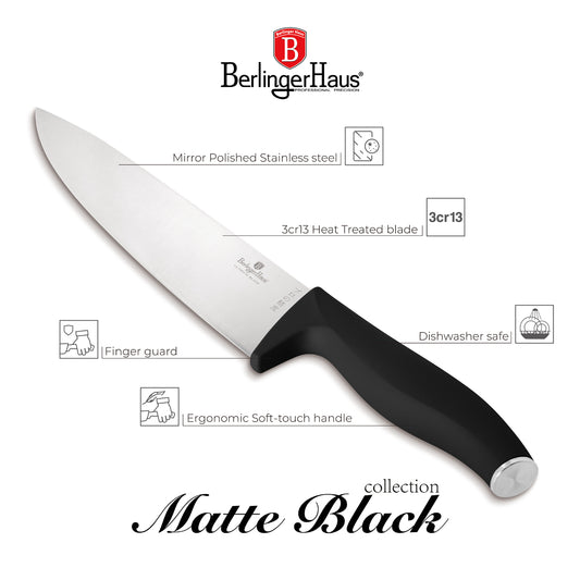 Berlinger Haus 20cm Chef Knife , Black Silver