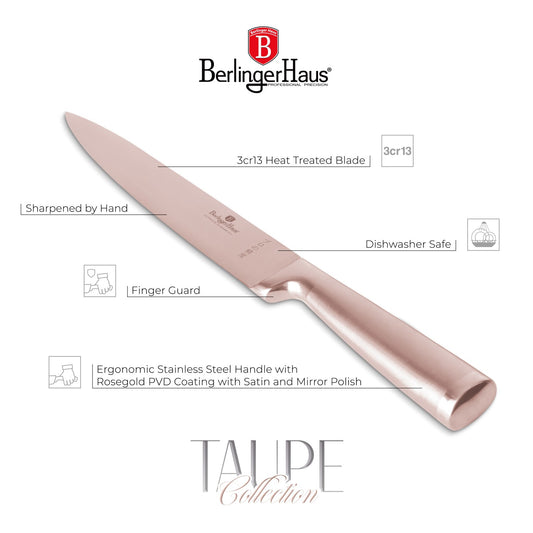 Berlinger Haus 20cm Stainless Steel Slicer Knife - Taupe