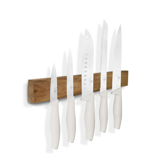 Berlinger Haus 6-Piece Stainless Steel Knife Set with Wood Magnetic Hanger – Sahara