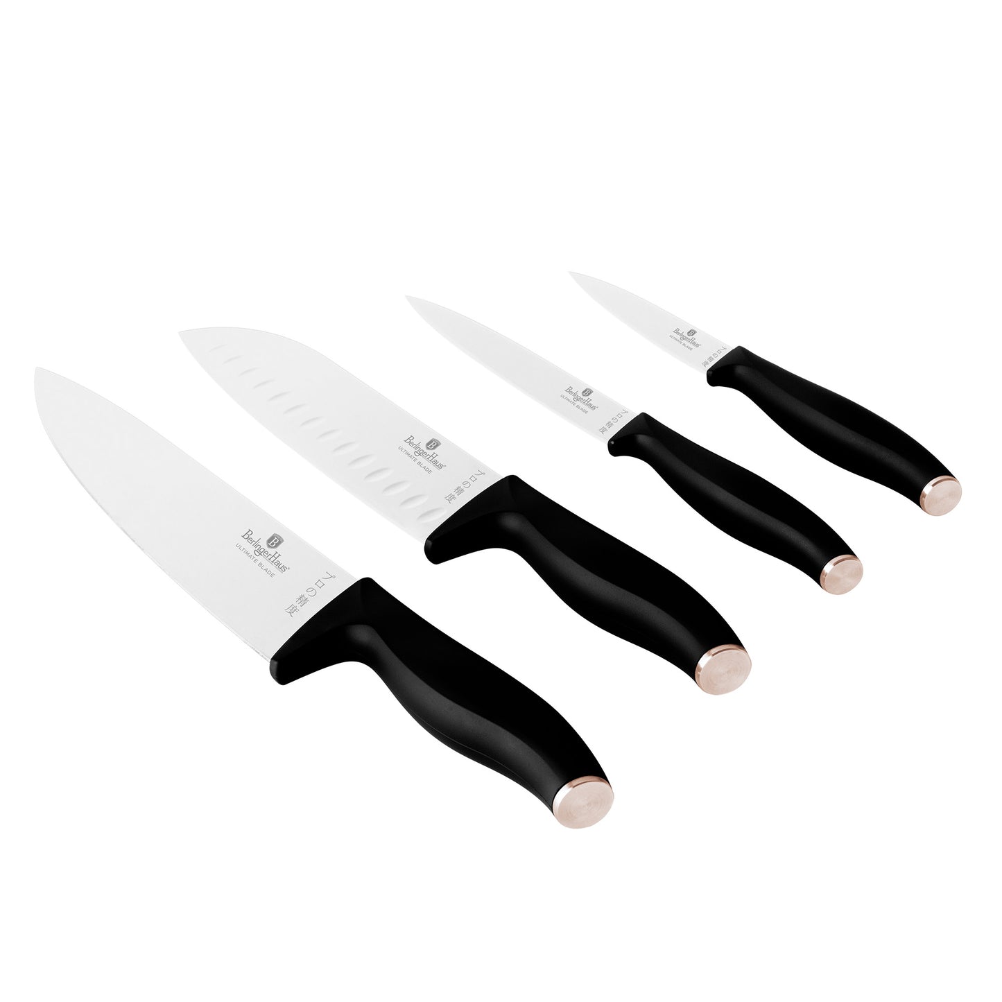 Berlinger Haus 4-Piece Stainless Steel Knife Set – Black Rose