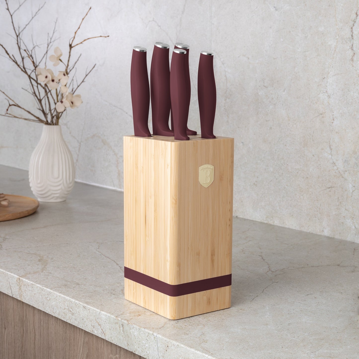 Berlinger Haus 6-Piece Stainless Steel Knife Set with Bamboo Stand – Leonardo