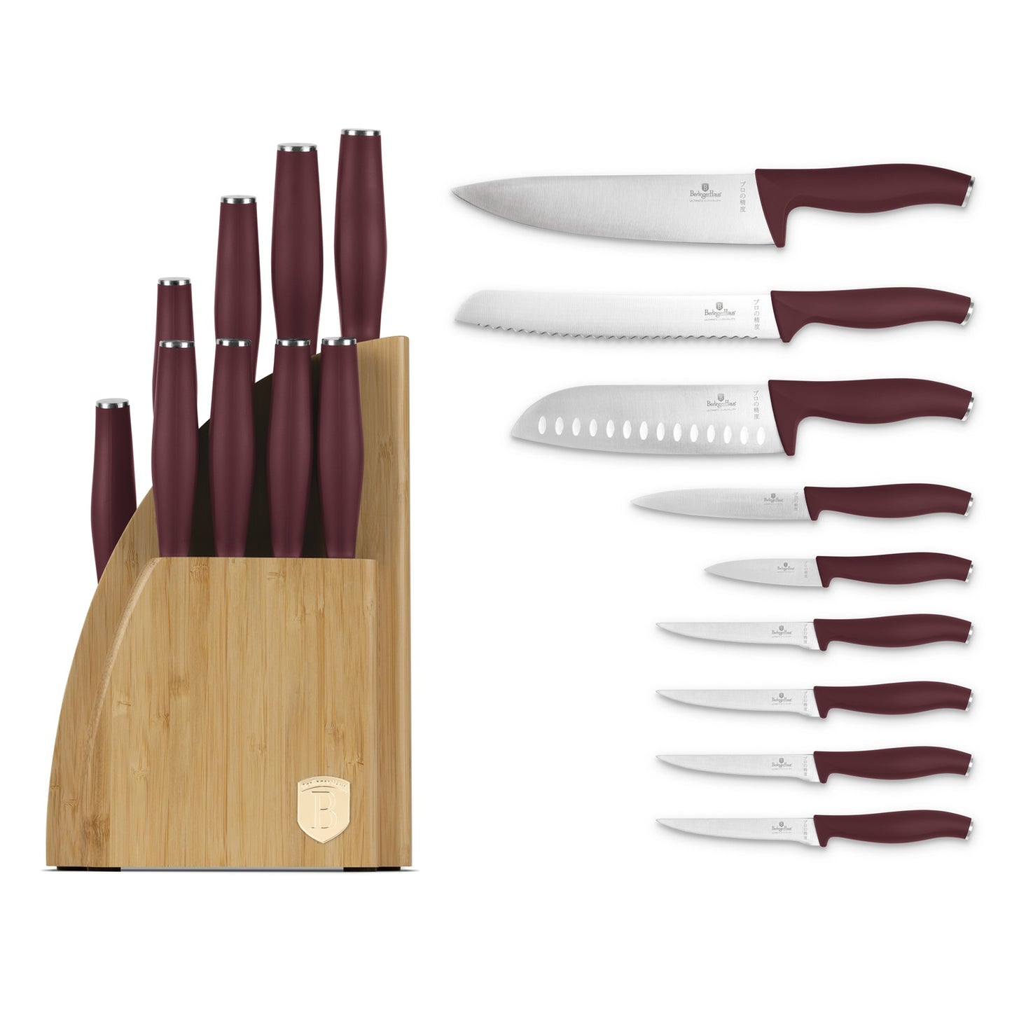 Berlinger Haus 10-Piece Stainless Steel Knife Set with Bamboo Stand – Leonardo