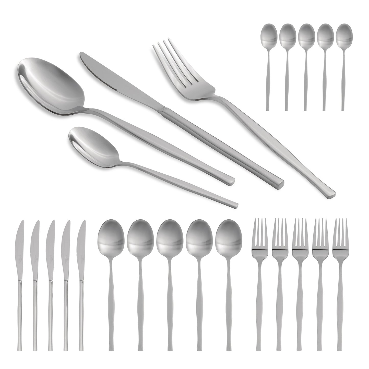 Berlinger Haus 24-Piece Stainless Steel Cutlery Set – Silver Mirror Polish