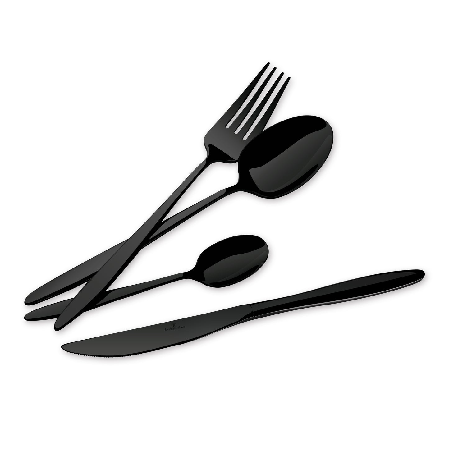 Berlinger Haus 24-Piece Stainless Steel Cutlery Set – Black Mirror