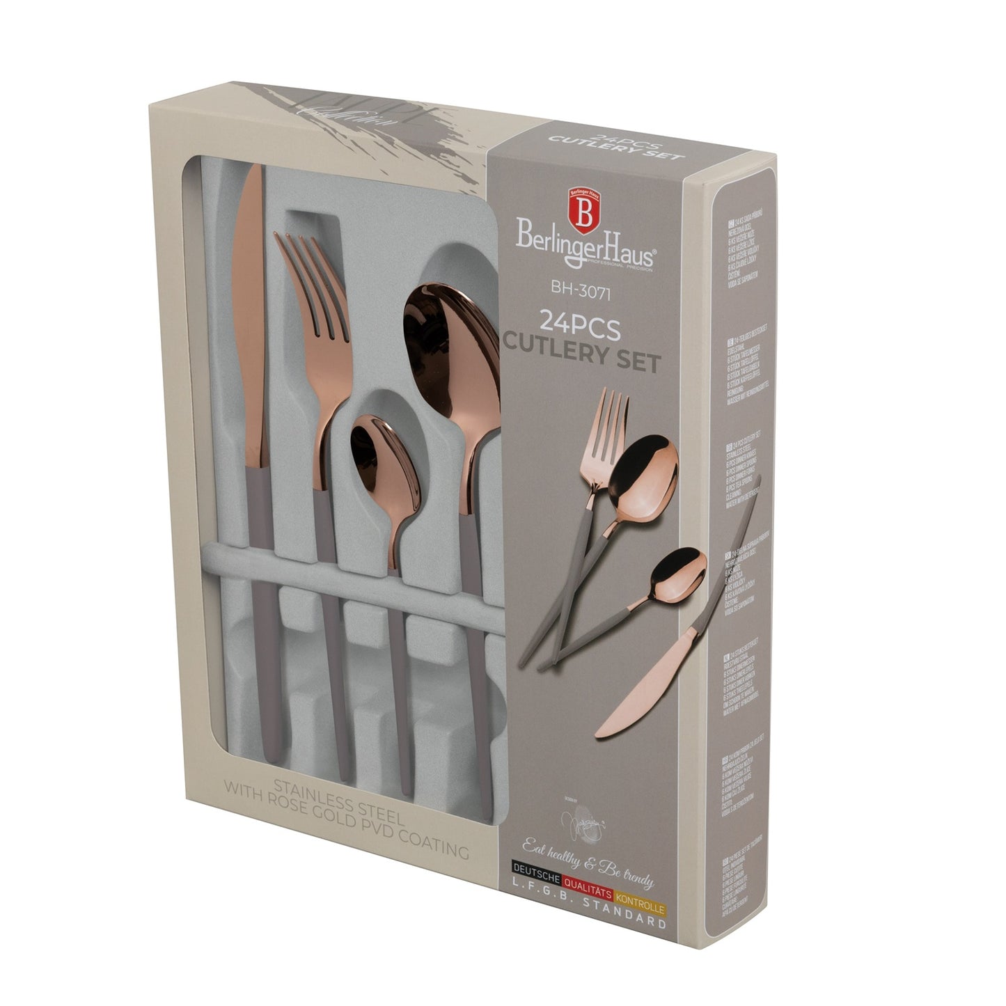 Berlinger Haus 24-Piece Stainless Steel Cutlery Set - Taupe