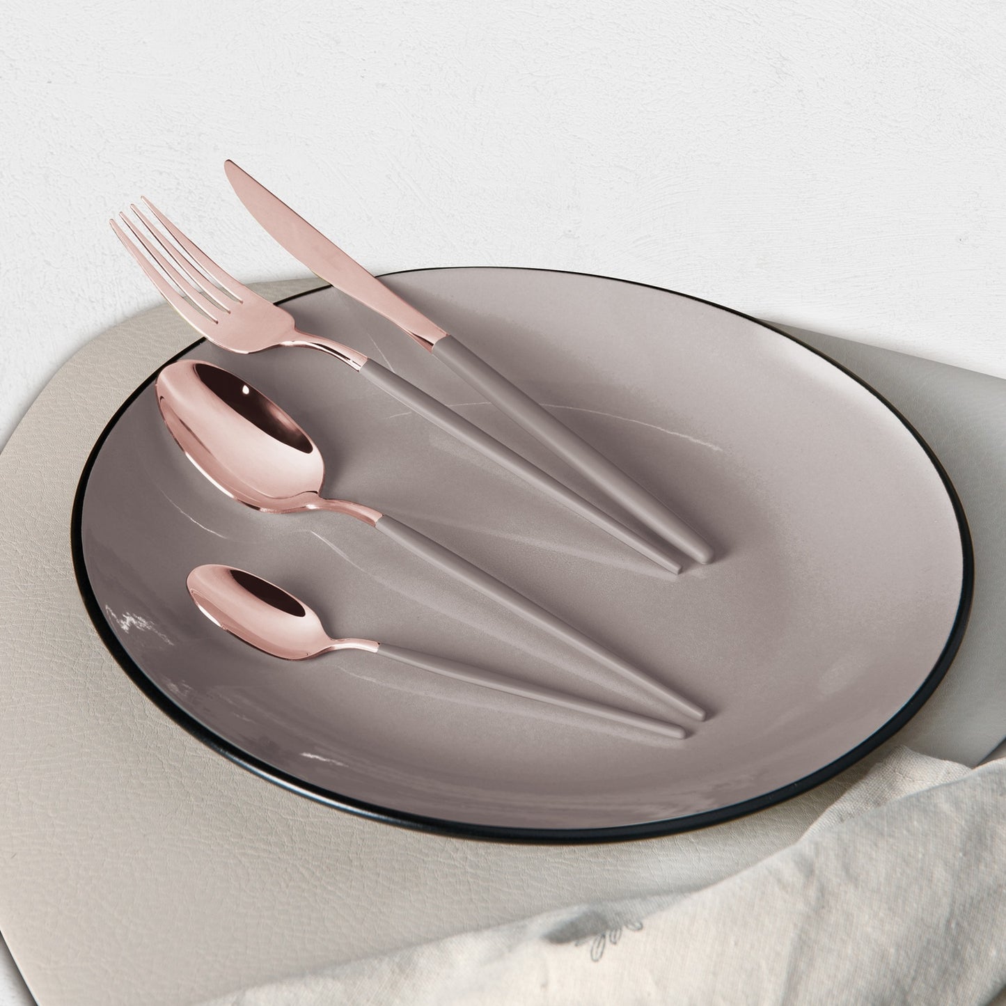 Berlinger Haus 24-Piece Stainless Steel Cutlery Set - Taupe