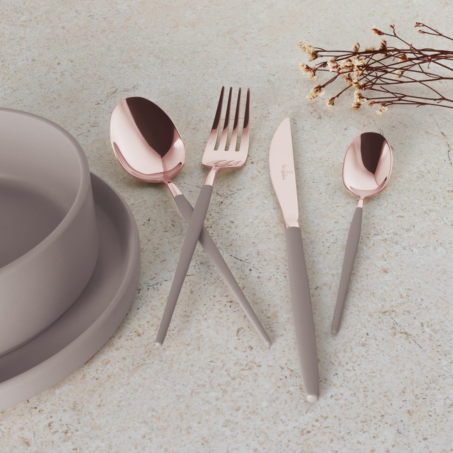 Berlinger Haus 24-Piece Stainless Steel Cutlery Set - Taupe