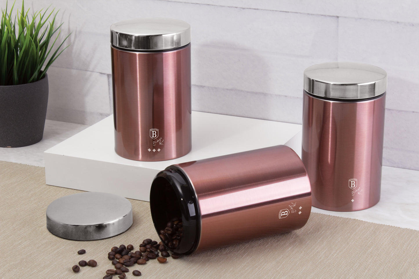 Berlinger Haus 3-Piece Premium Canister Set - i-Rose Edition