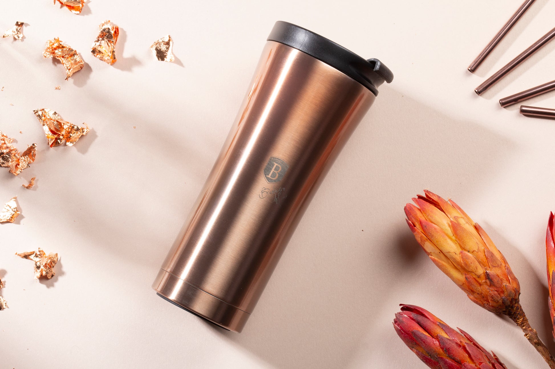 Berlinger Haus 500ml Thick-Walled Travel Coffee Mug - Rose Gold