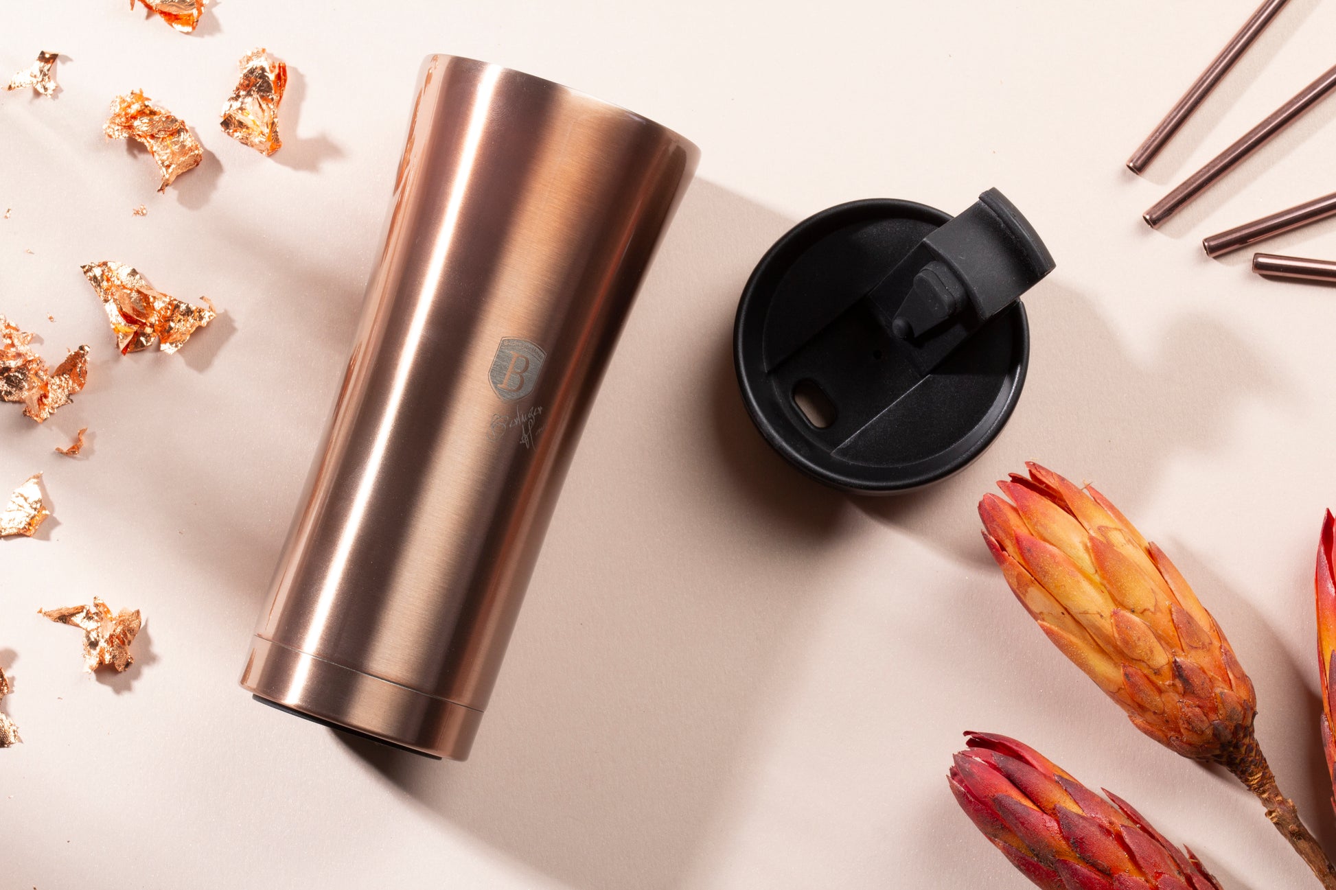 Berlinger Haus 500ml Thick-Walled Travel Coffee Mug - Rose Gold