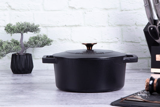 Berlinger Haus 24cm Cast Iron Casserole – Black Rose