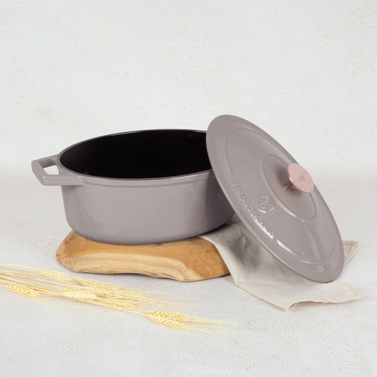 Berlinger Haus 30cm Cast Iron Oval Roaster – Taupe