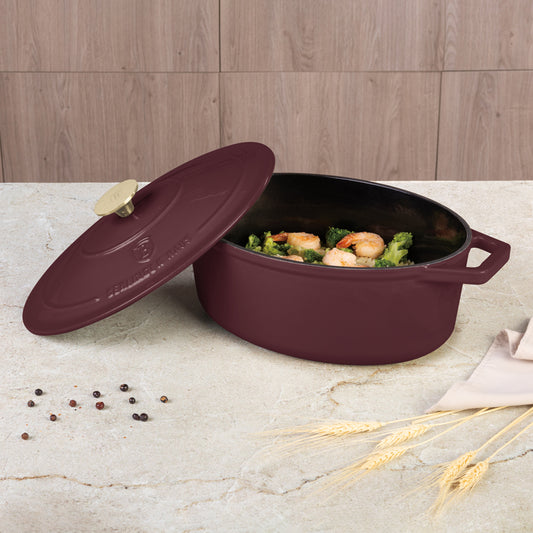 Berlinger Haus 30cm Cast Iron Oval Roaster Stew Pot - Leonardo