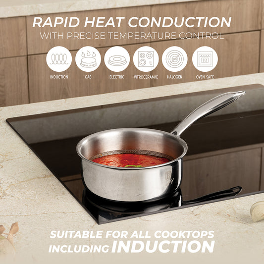 Berlinger Haus 16cm 18/10 Stainless Steel Sauce Pan - Eternal Collection