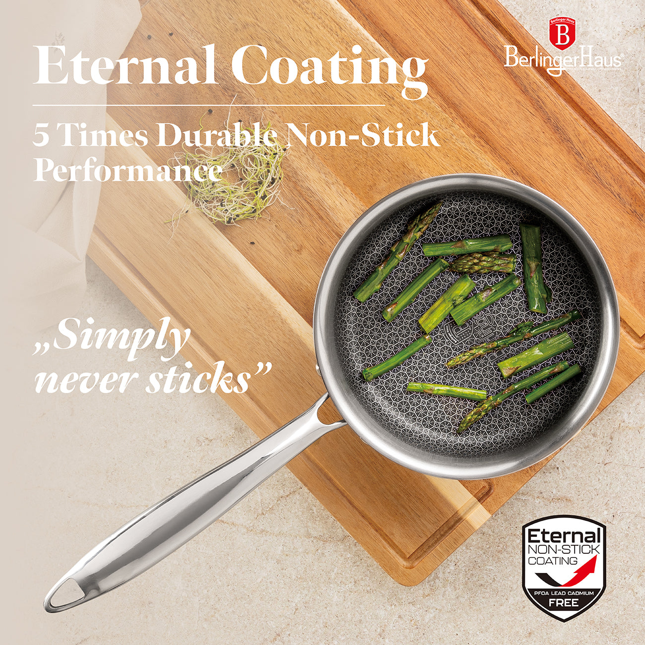 Berlinger Haus 16cm 18/10 Stainless Steel Sauce Pan - Eternal Collection