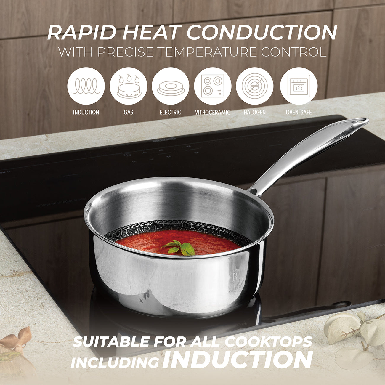 Berlinger Haus 18cm 18/10 Stainless Steel Sauce Pan - Eternal Collection