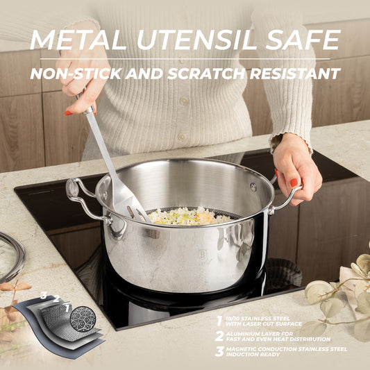 Berlinger Haus 24cm 18/10 Stainless Steel Casserole - Eternal Collection