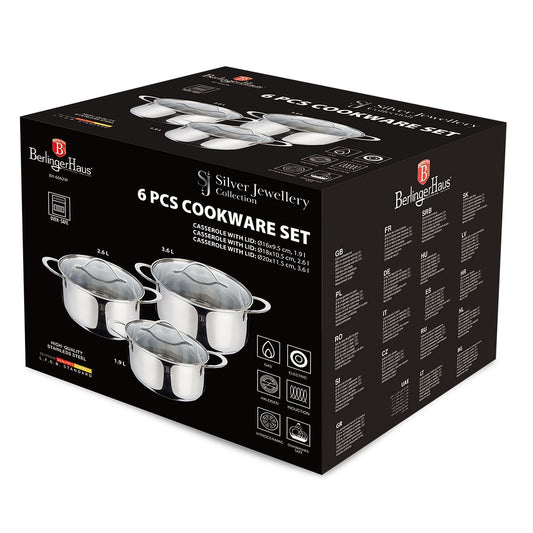 Berlinger Haus 6-Piece Stainless Steel Cookware Set - Silver Jewellery