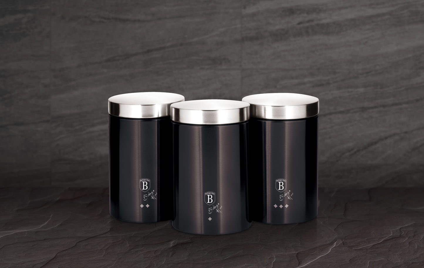 Berlinger Haus 3 Piece Premium Canister Set - Carbon Pro