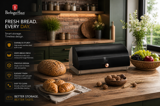 Berlinger Haus Bread Box - Black Rose