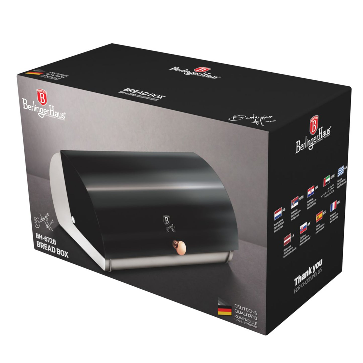 Berlinger Haus Bread Box - Black Rose