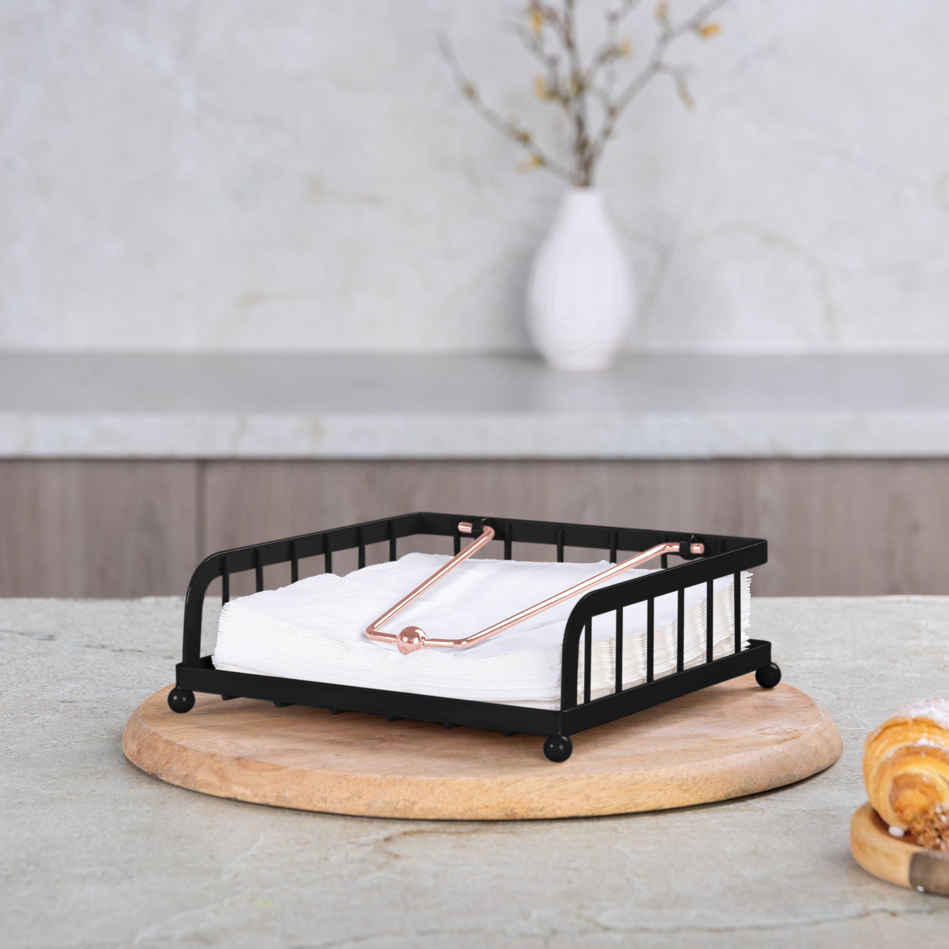 Berlinger Haus Premium Iron Napkin Holder - Black Rose Line