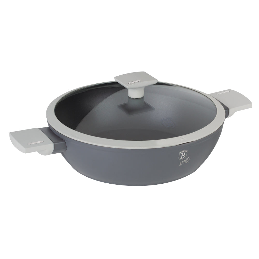 Berlinger Haus 28cm Marble Coating Non-Stick Shallow Pot - Aspen