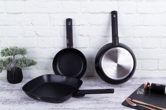 Berlinger Haus 3-Piece Marble Coating Non-Stick Fry & Grill Pan Set - Monaco